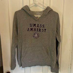 Gray hoodie. University of Massachusetts. Size large but fits like a med.